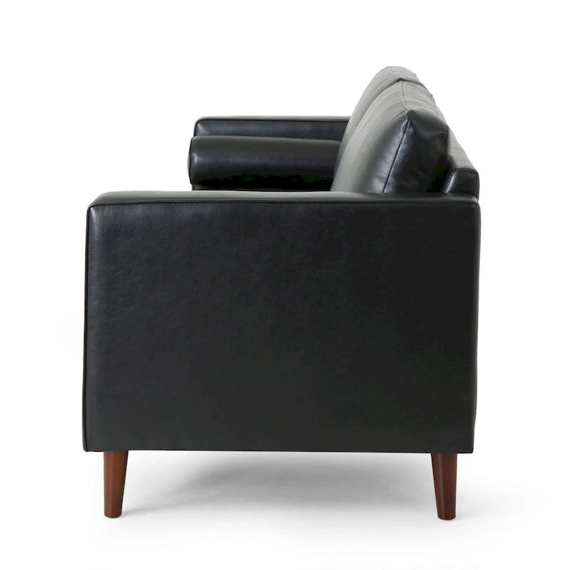 Canapé 3 places de 82,25" avec revêtement en cuir PU et pieds en bois