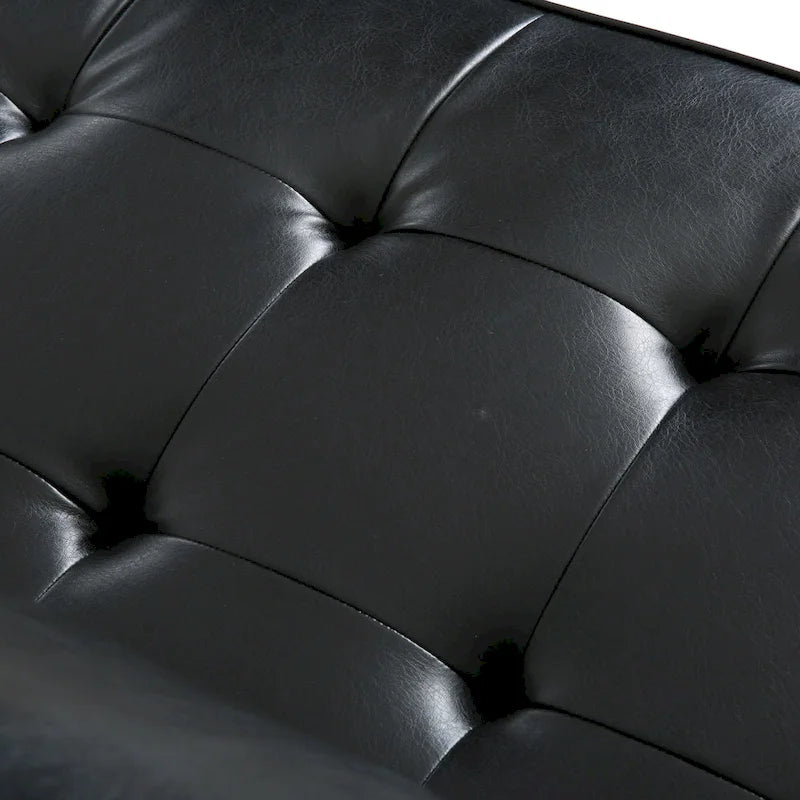 Canapé 3 places de 82,25" avec revêtement en cuir PU et pieds en bois