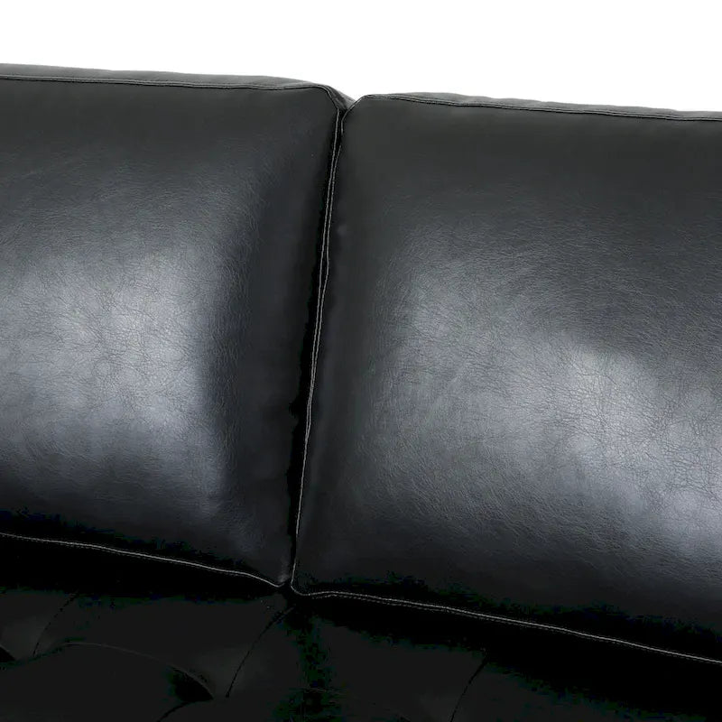 Canapé 3 places de 82,25" avec revêtement en cuir PU et pieds en bois