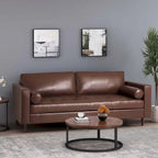 Canapé 3 places de 82,25" avec revêtement en cuir PU et pieds en bois