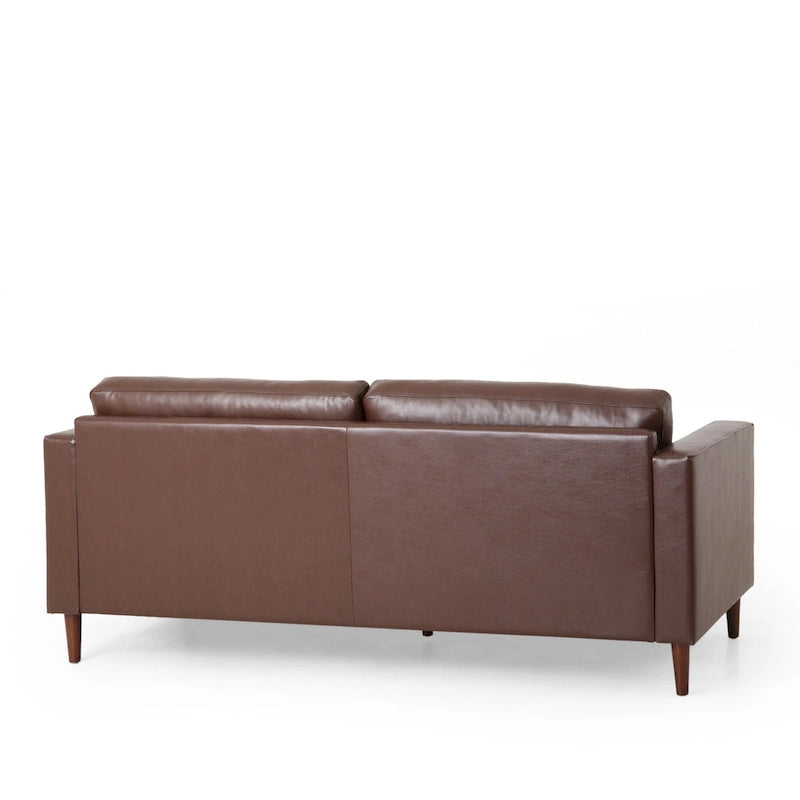 Canapé 3 places de 82,25" avec revêtement en cuir PU et pieds en bois