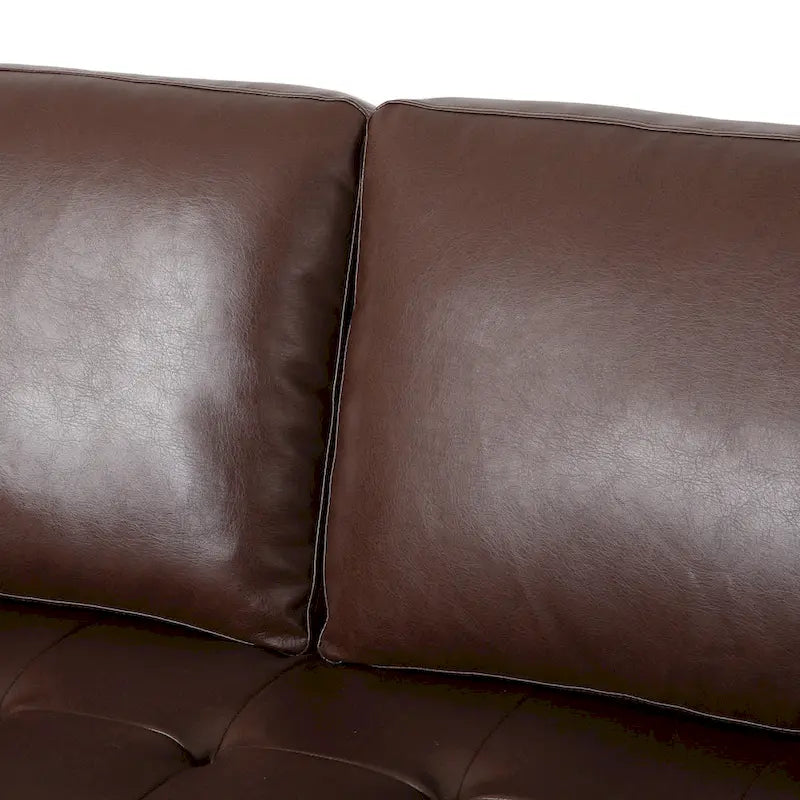 Canapé 3 places de 82,25" avec revêtement en cuir PU et pieds en bois