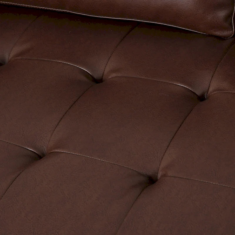 Canapé 3 places de 82,25" avec revêtement en cuir PU et pieds en bois