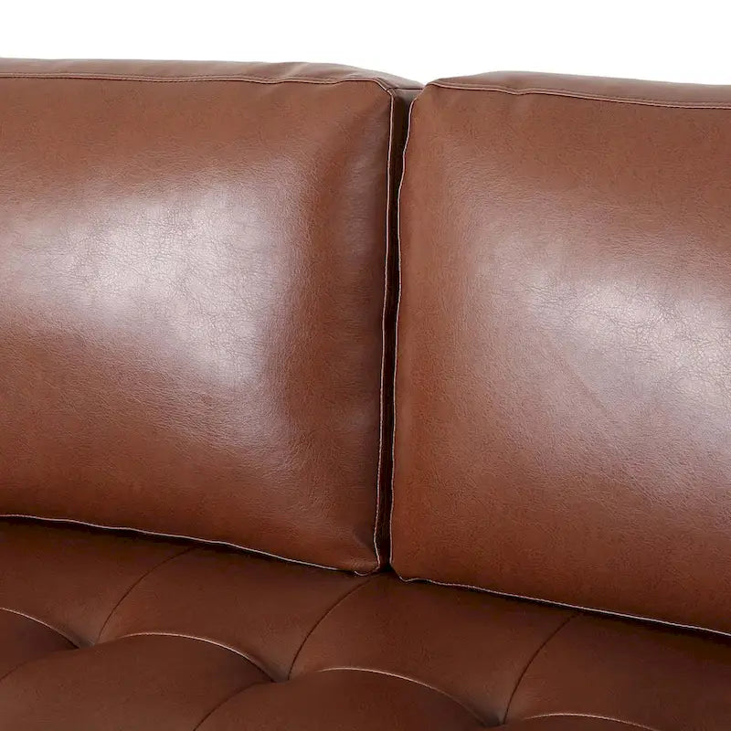 Canapé 3 places de 82,25" avec revêtement en cuir PU et pieds en bois