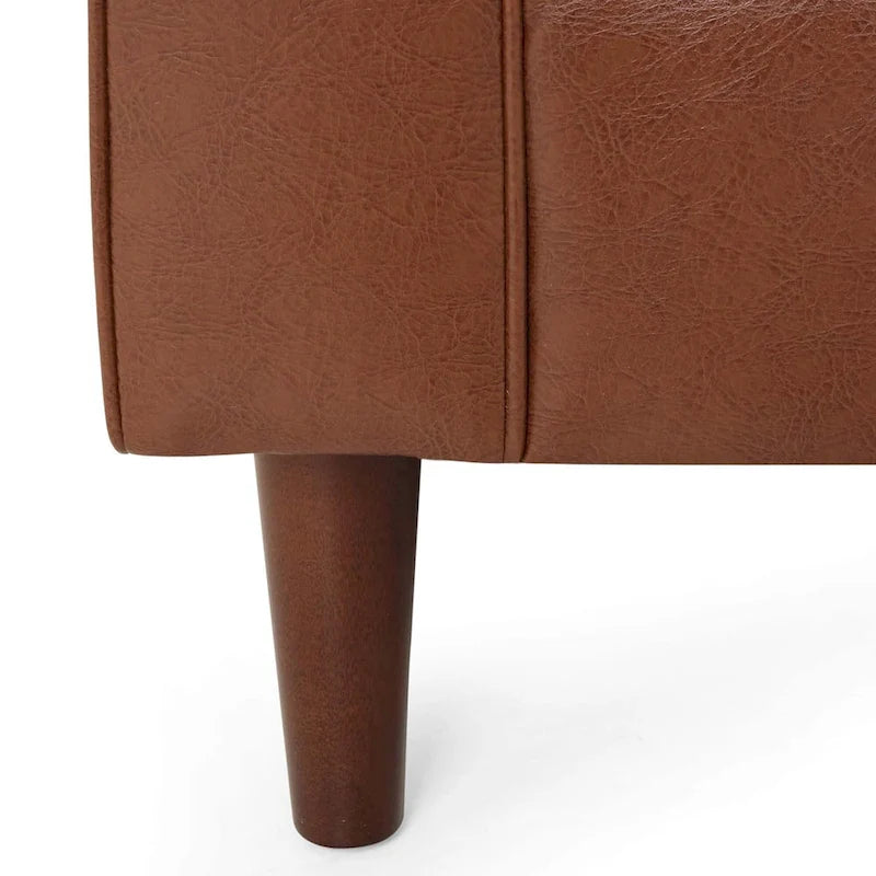 Canapé 3 places de 82,25" avec revêtement en cuir PU et pieds en bois