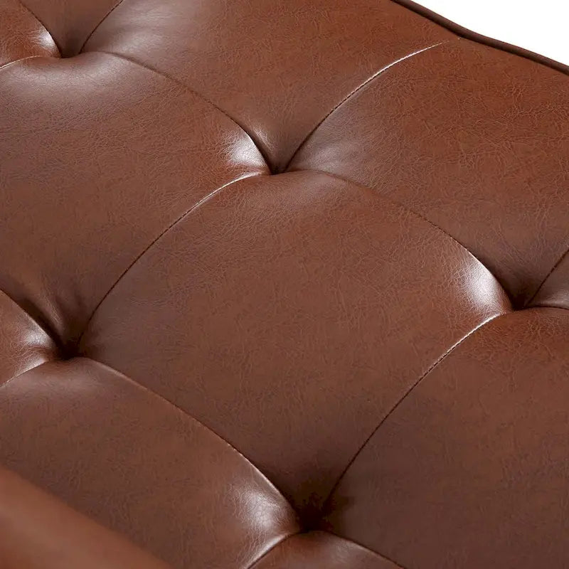 Canapé 3 places de 82,25" avec revêtement en cuir PU et pieds en bois