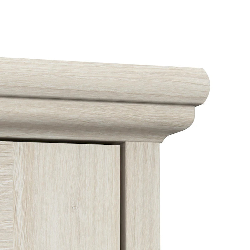 Buffet bahut de 117 cm avec portes vitrées — chêne blanc lin