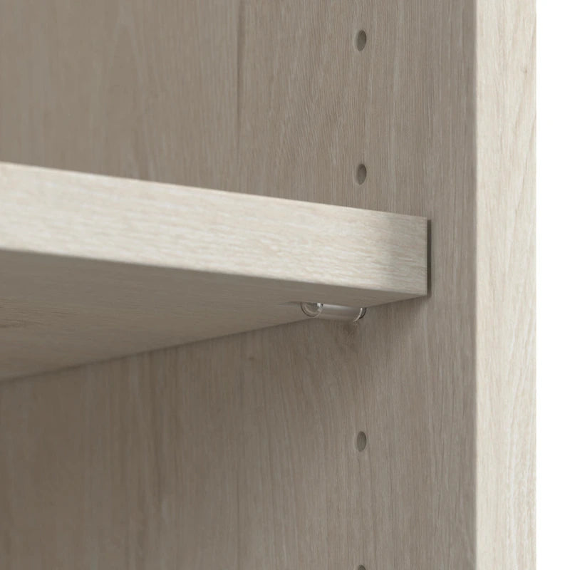 Buffet bahut de 117 cm avec portes vitrées — chêne blanc lin