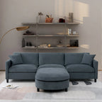 Canapé sectionnel avec pouf et coussins amovibles