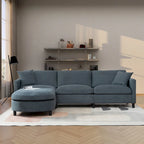 Canapé sectionnel avec pouf et coussins amovibles