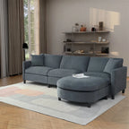 Canapé sectionnel avec pouf et coussins amovibles