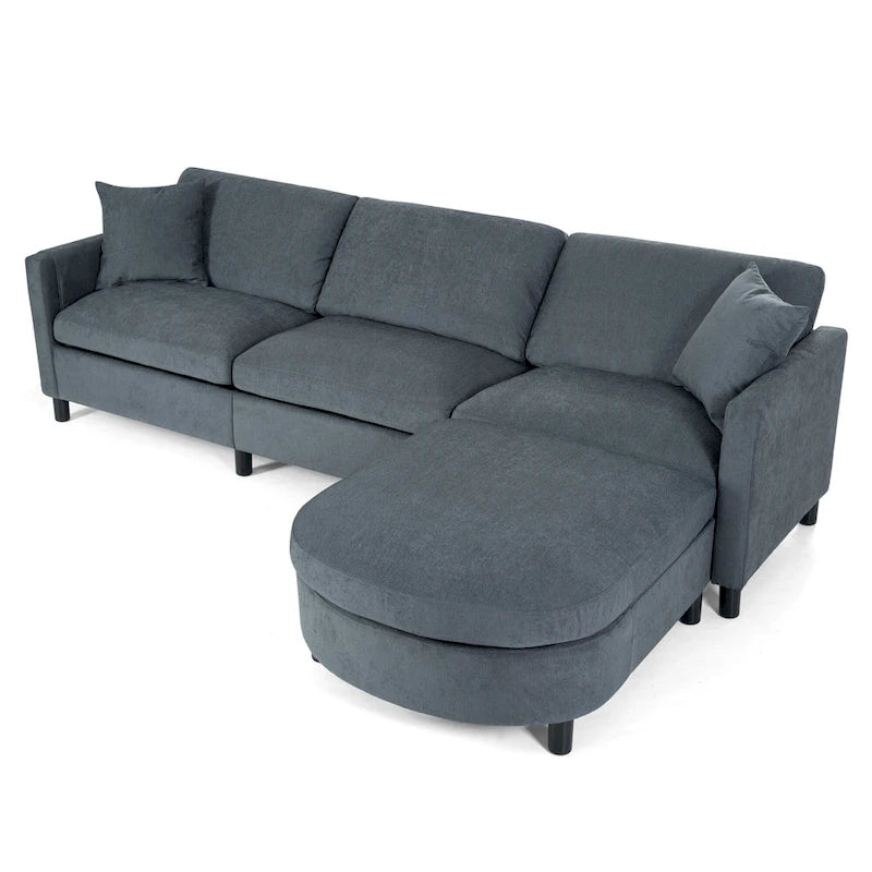 Canapé sectionnel avec pouf et coussins amovibles