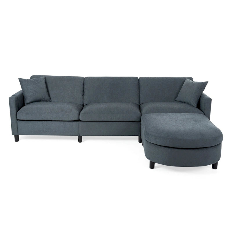 Canapé sectionnel avec pouf et coussins amovibles
