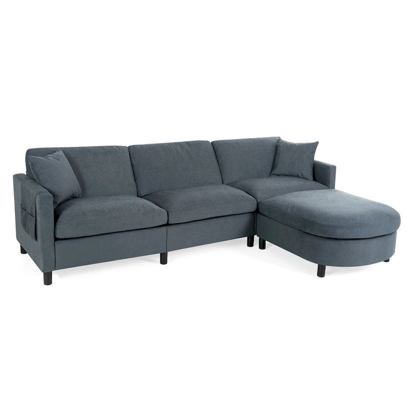 Canapé sectionnel avec pouf et coussins amovibles