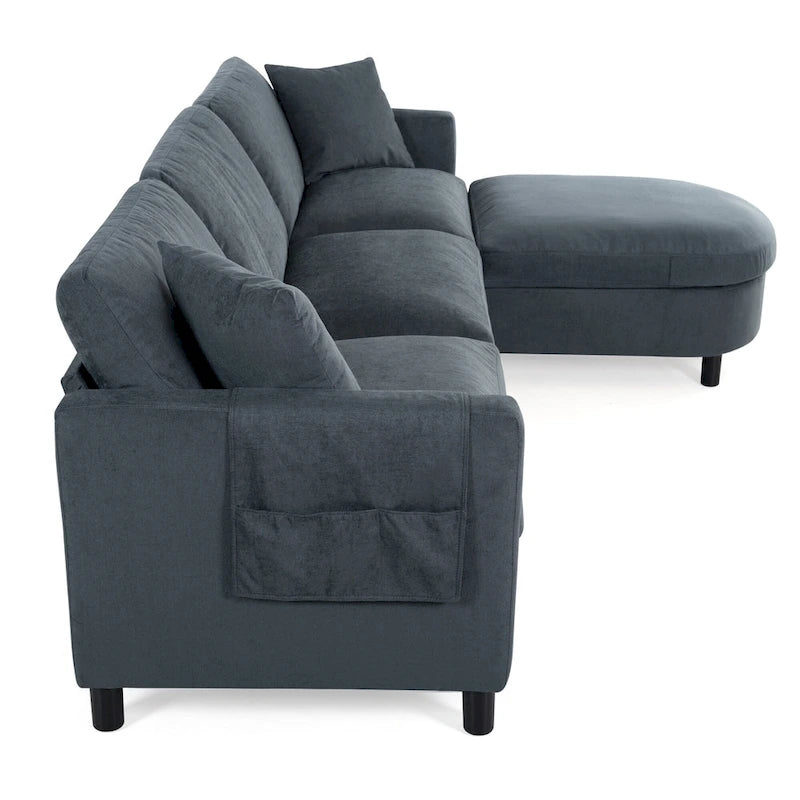 Canapé sectionnel avec pouf et coussins amovibles