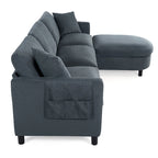 Canapé sectionnel avec pouf et coussins amovibles