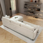 Canapé sectionnel avec pouf et coussins amovibles
