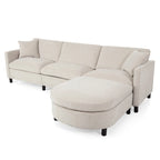 Canapé sectionnel avec pouf et coussins amovibles