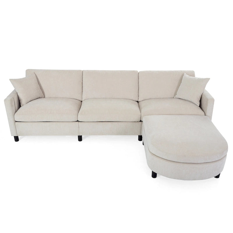 Canapé sectionnel avec pouf et coussins amovibles