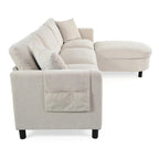 Canapé sectionnel avec pouf et coussins amovibles