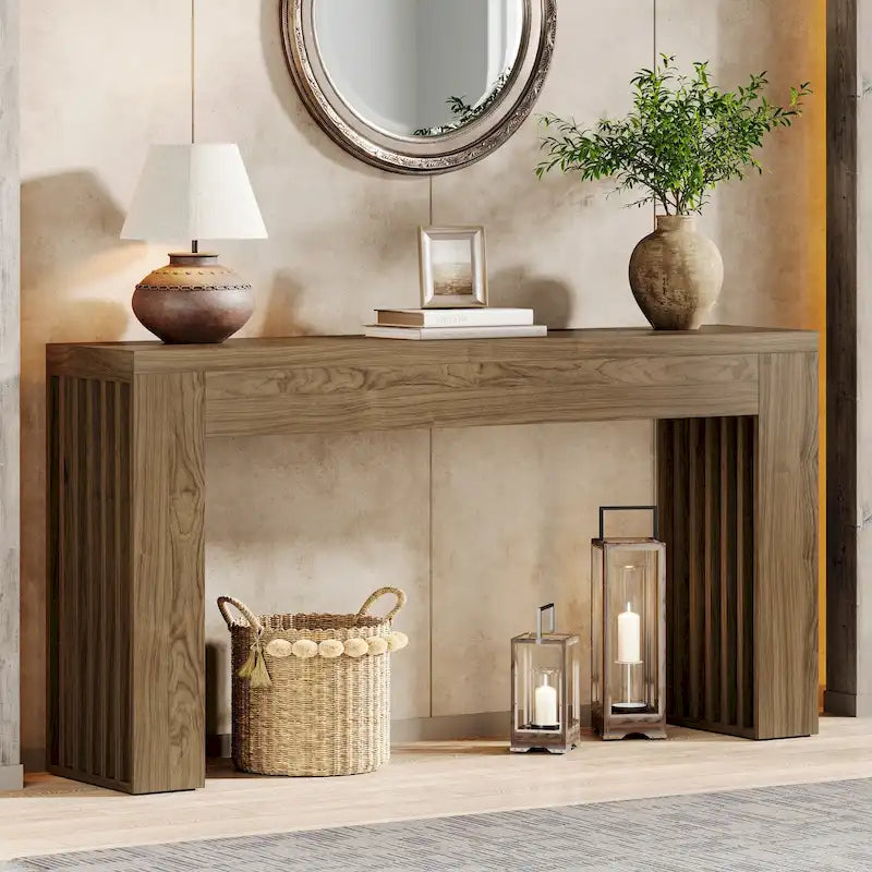 Console de 59 po avec plateau en bois d'ingénierie