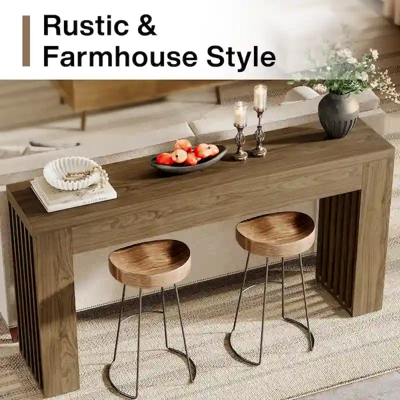 Console de 59 po avec plateau en bois d'ingénierie