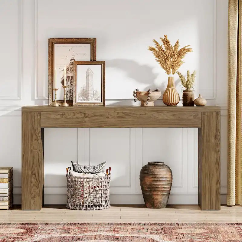 Console de 59 po avec plateau en bois d'ingénierie