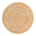 Table basse en rotin naturel laminé - Design tambour rond pour salon