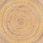 Table basse en rotin naturel laminé - Design tambour rond pour salon