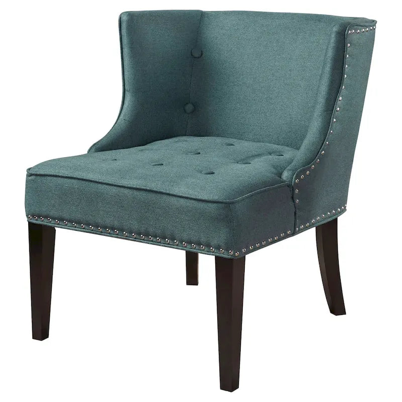 Fauteuil d'appoint rembourré avec clous décoratifs
