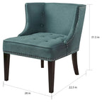 Fauteuil d'appoint rembourré avec clous décoratifs