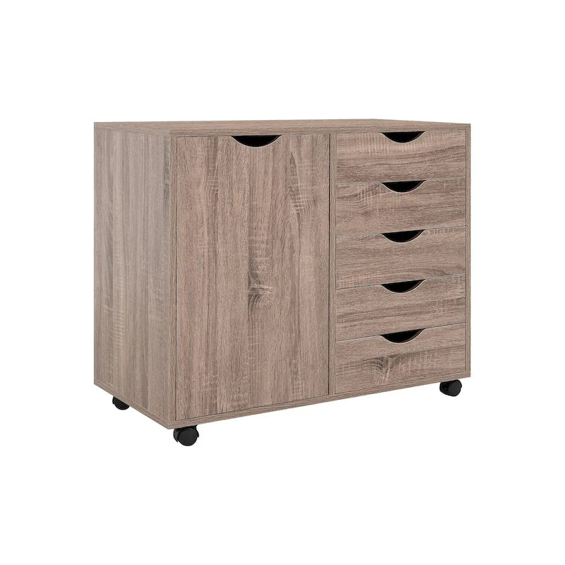 Meuble de rangement 5 tiroirs sur roulettes