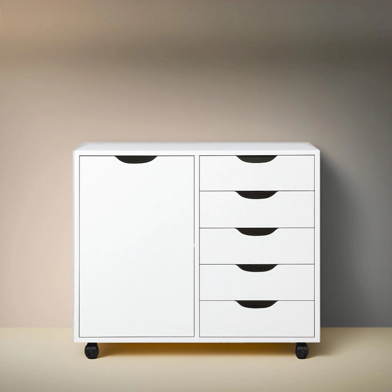 Meuble de rangement 5 tiroirs sur roulettes