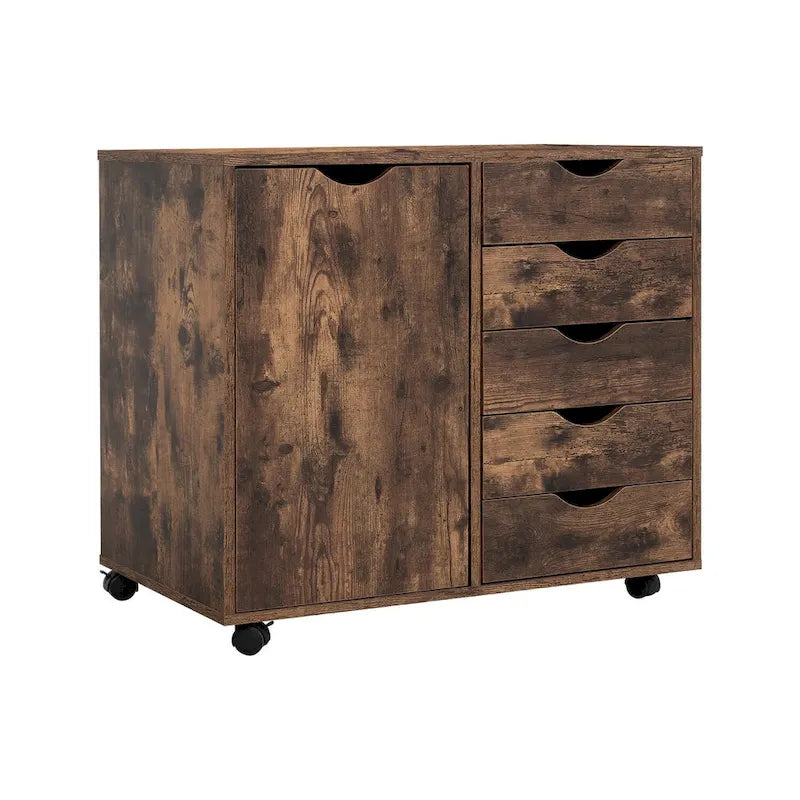 Meuble de rangement 5 tiroirs sur roulettes