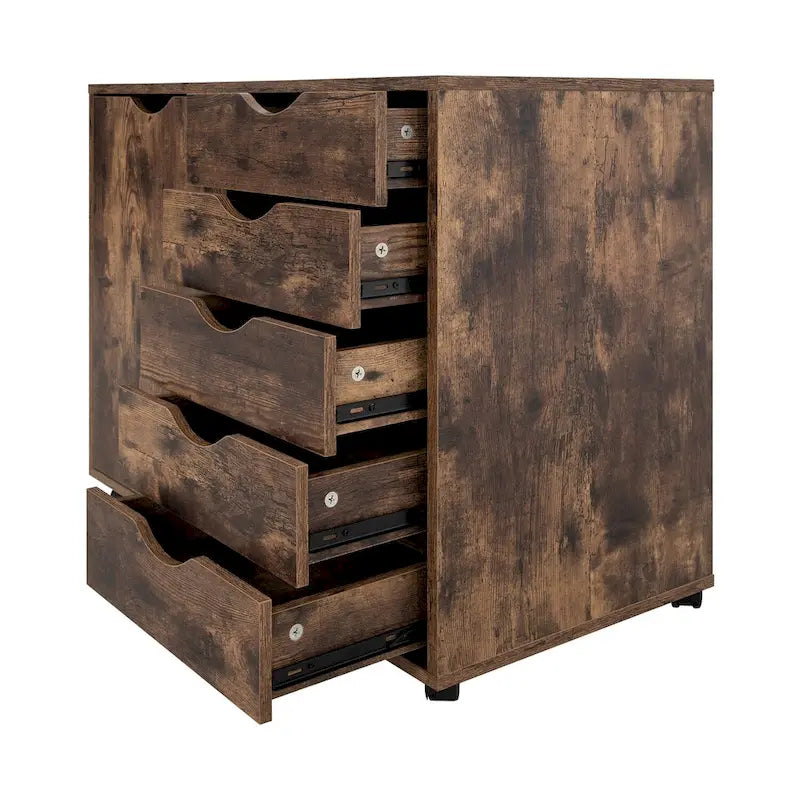 Meuble de rangement 5 tiroirs sur roulettes