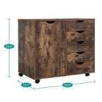 Meuble de rangement 5 tiroirs sur roulettes