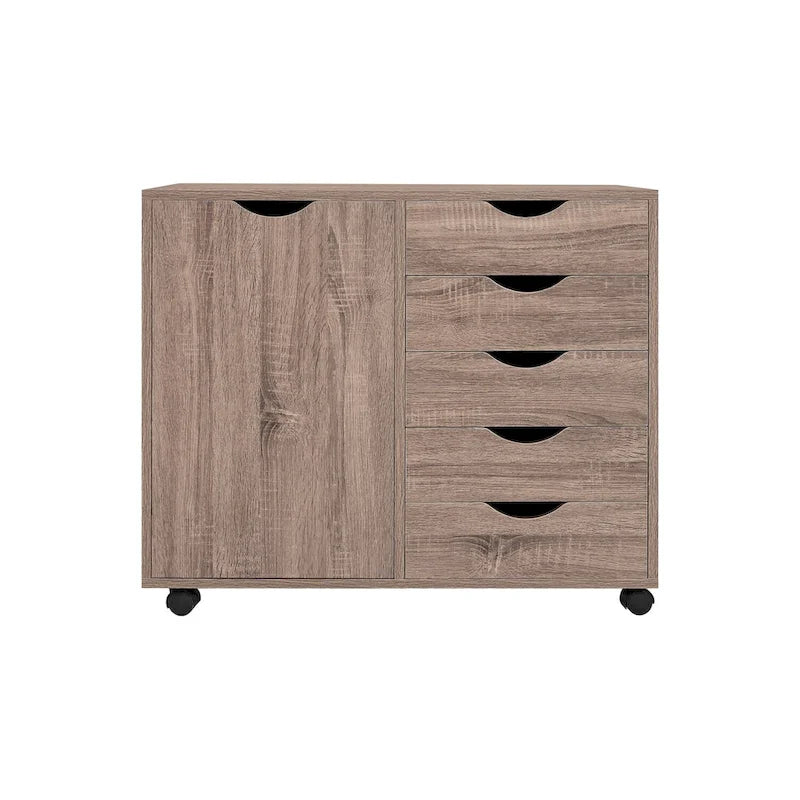 Meuble de rangement 5 tiroirs sur roulettes