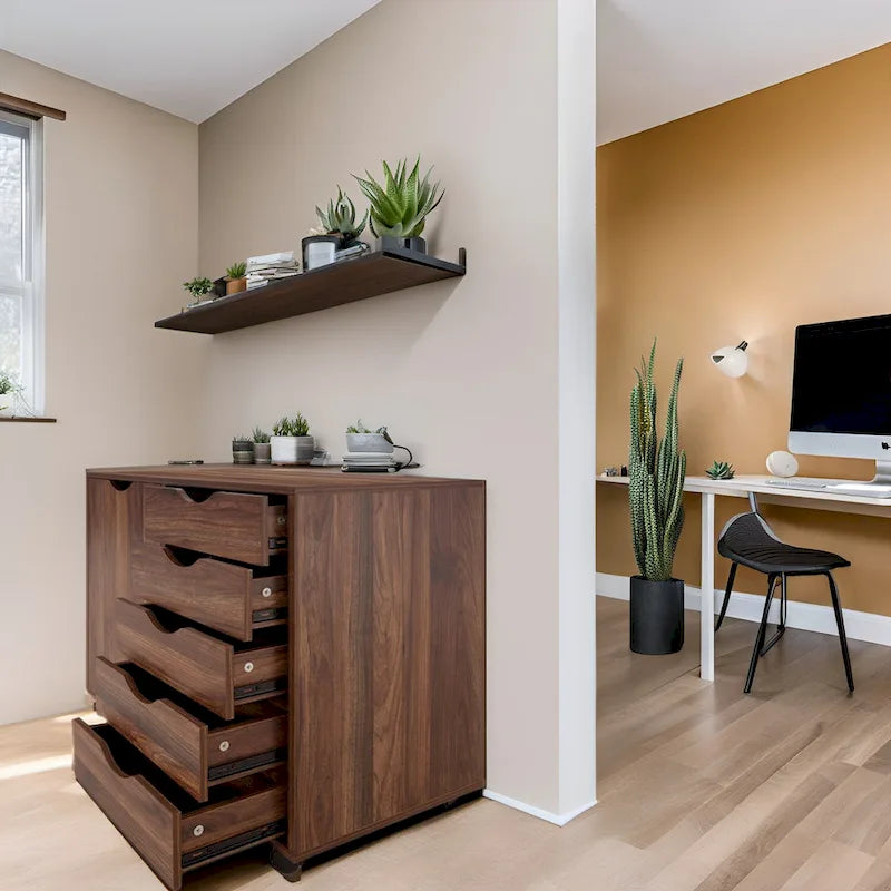 Meuble de rangement 5 tiroirs sur roulettes