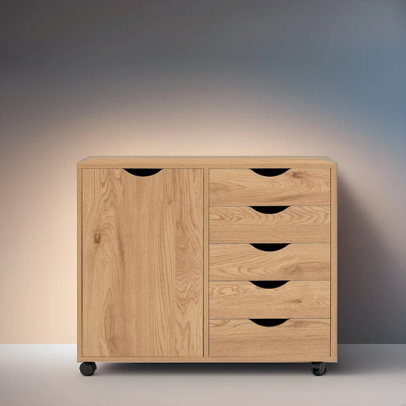 Meuble de rangement 5 tiroirs sur roulettes