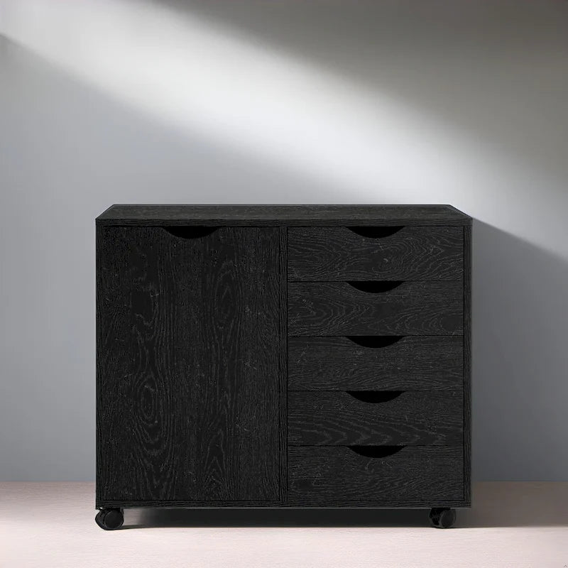 Meuble de rangement 5 tiroirs sur roulettes