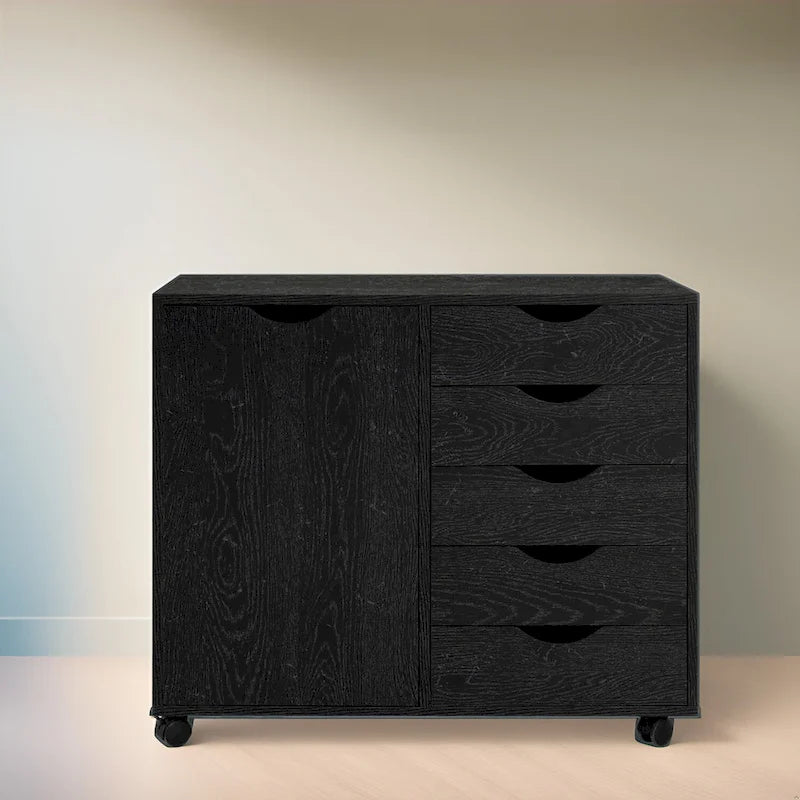Meuble de rangement 5 tiroirs sur roulettes