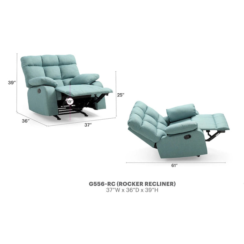 Fauteuil inclinable à bascule en tissu - 37L x 39P x 38H