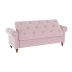 Banc de rangement de 160 cm avec accoudoirs roulés et capitonnage à boutons