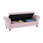 Banc de rangement de 160 cm avec accoudoirs roulés et capitonnage à boutons