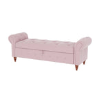 Banc de rangement de 160 cm avec accoudoirs roulés et capitonnage à boutons