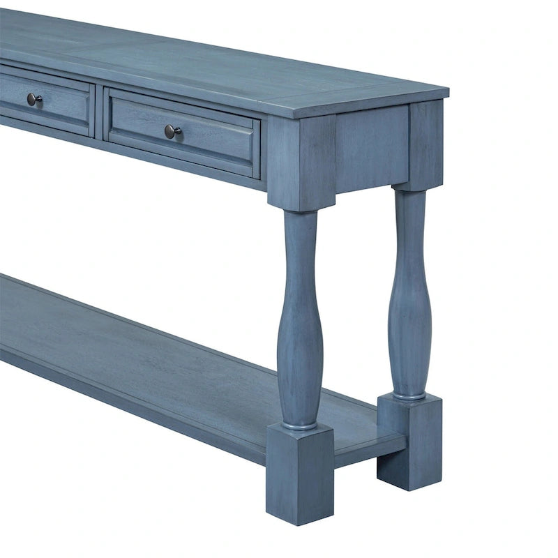 Console de 64 pouces avec tiroirs et étagère inférieure