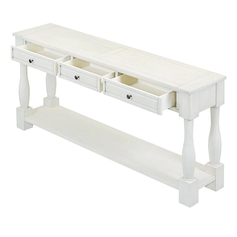 Console de 64 pouces avec tiroirs et étagère inférieure