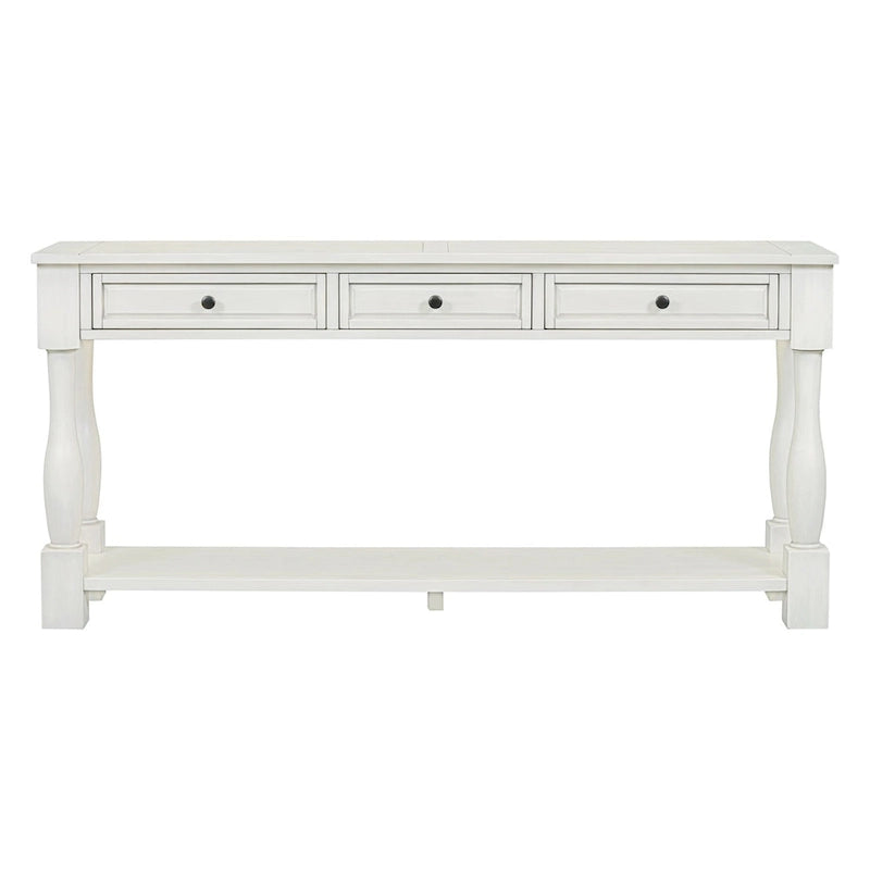 Console de 64 pouces avec tiroirs et étagère inférieure