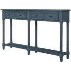 Console de table avec deux tiroirs de rangement et une étagère inférieure pour le salon et l'entrée