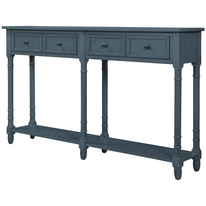 Console de table avec deux tiroirs de rangement et une étagère inférieure pour le salon et l'entrée